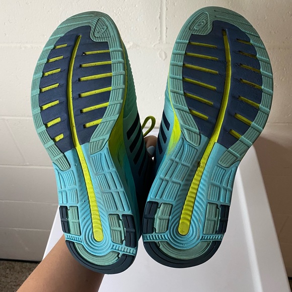 Asics Women’s FuseX Blue Yellow Running Shoes Size 7.5 - Picture 10 of 11